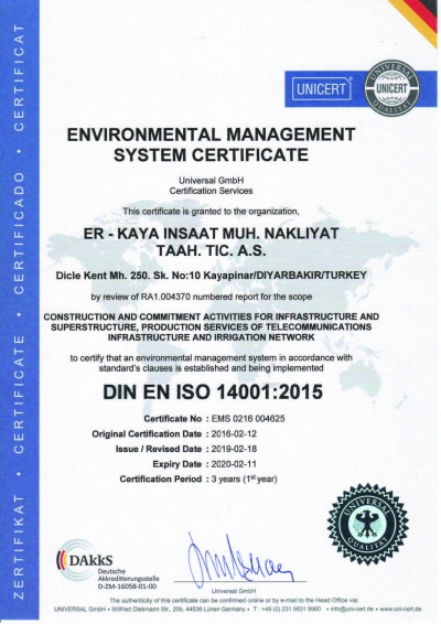 Environmental Management System Certificate
